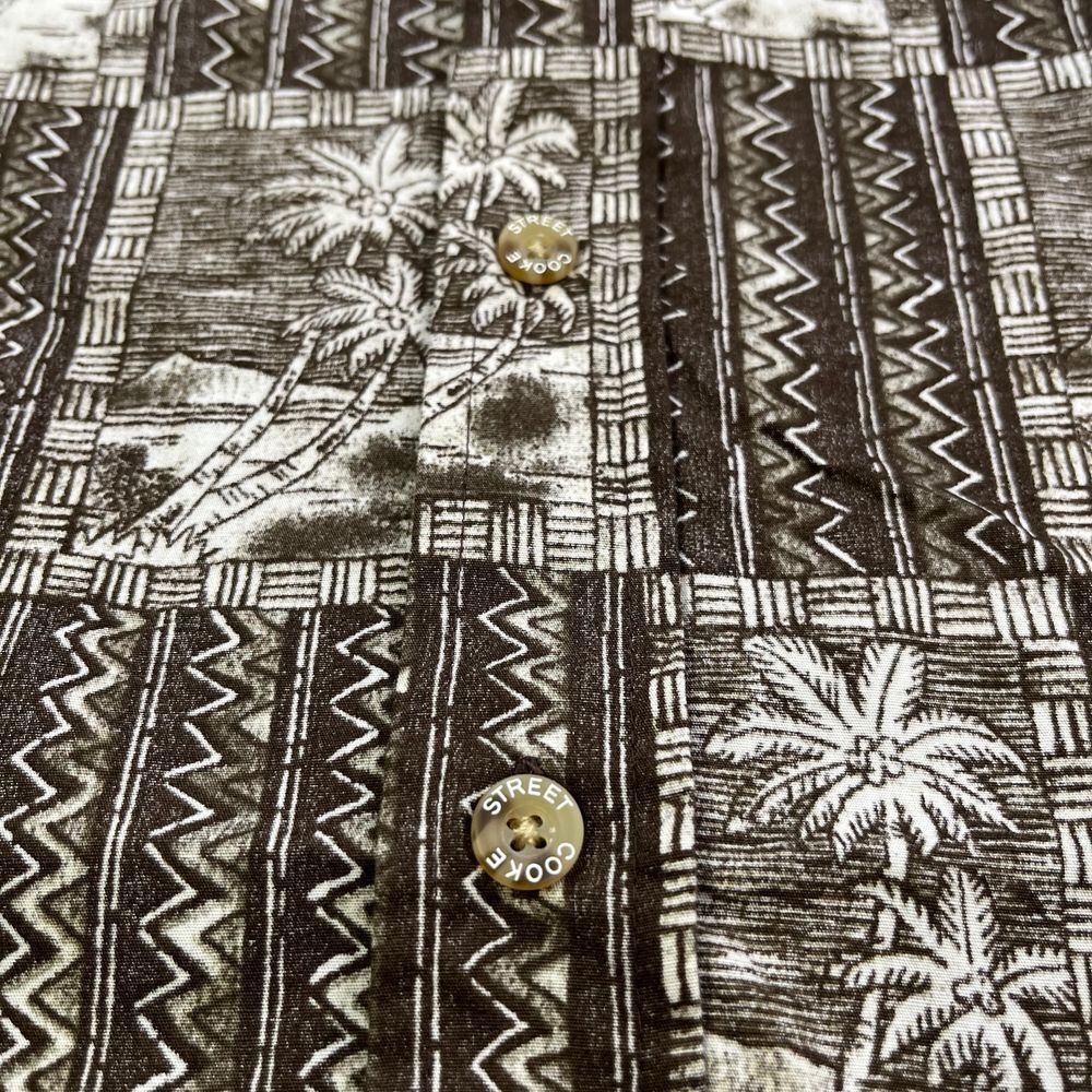 Cooke Street Hawaiian Mens Brown Button Down Shirt, Palm Tree Mens Button Ups T3 - Picture 5 of 9